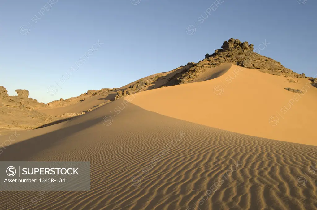 Sand dunes in a desert, Tadrart Acacus, Fezzan, Libya