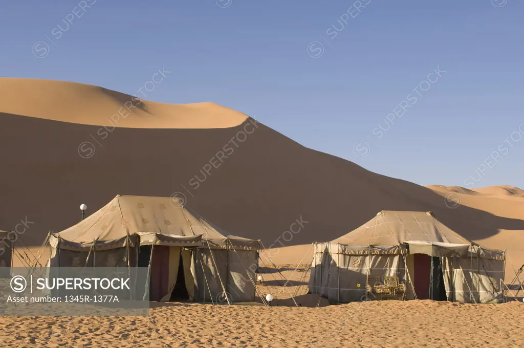 Tents in a desert, Erg Awbari, Fezzan, Libya