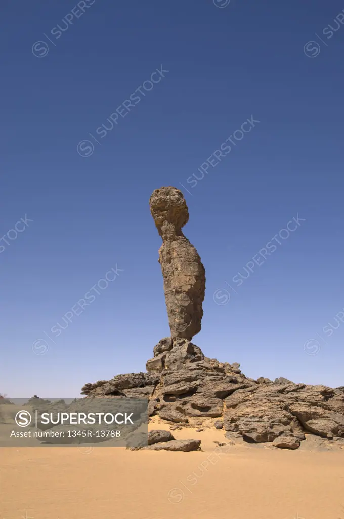 Rock formation in a desert, Tadrart Acacus, Fezzan, Libya