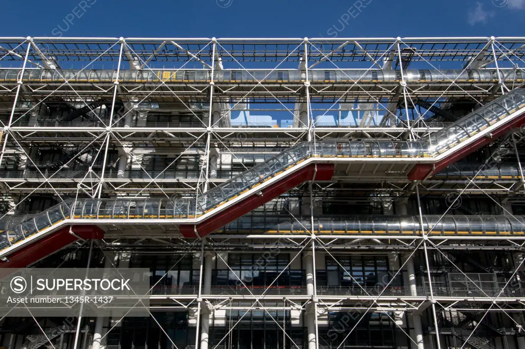 Low angle view of a museum, Pompidou Center, Paris, Ile-de-France, France