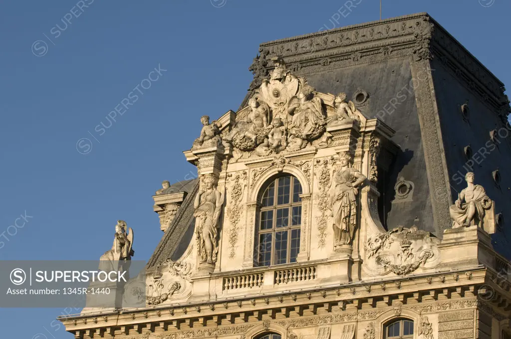 High section view of a museum, Musee Du Louvre, Paris, Ile-de-France, France