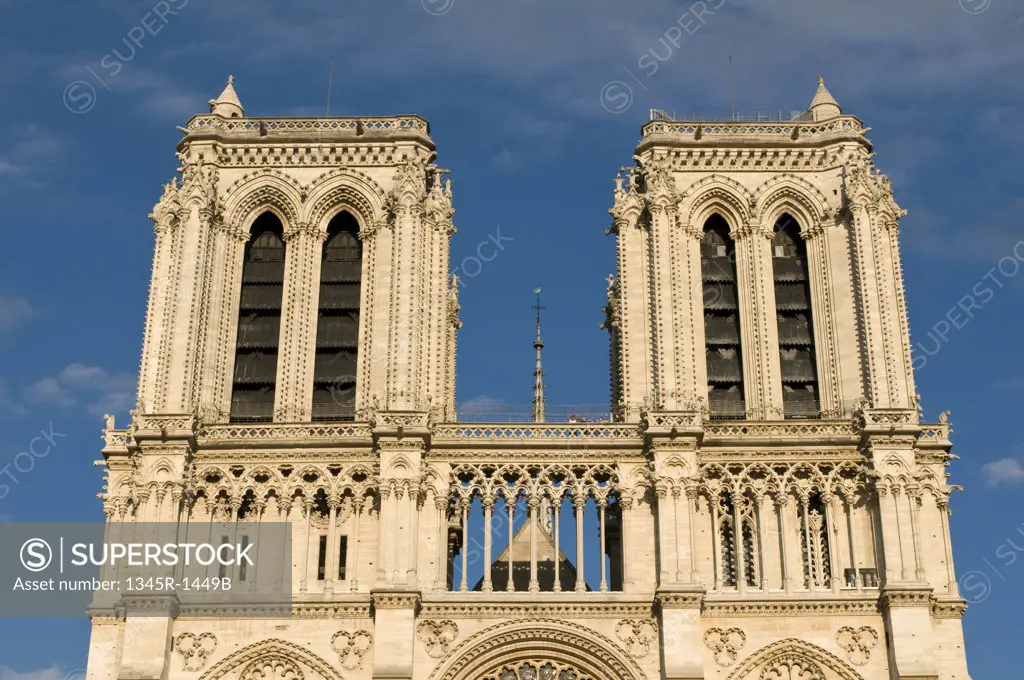 High section view of a cathedral, Notre Dame, Paris, Ile-de-France, France