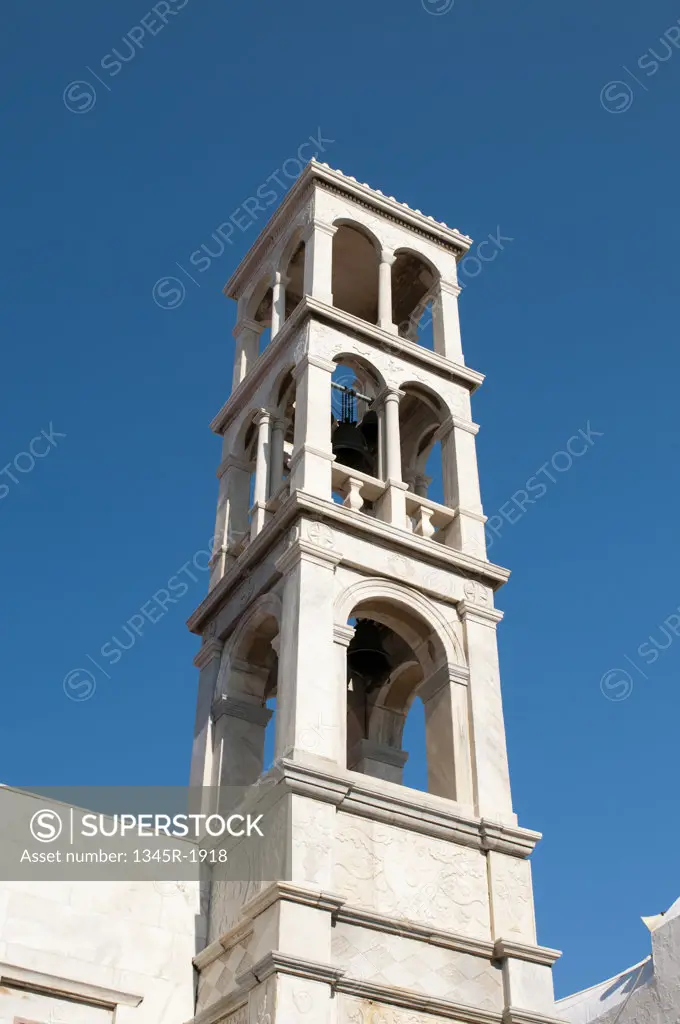Tower at a monastery, Panagia Tourliani Monastery, Ano Mera, Mykonos, Cyclades Islands, Greece