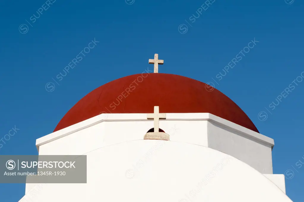 Low angle view of a church, Mykonos Town, Mykonos, Cyclades Islands, Greece