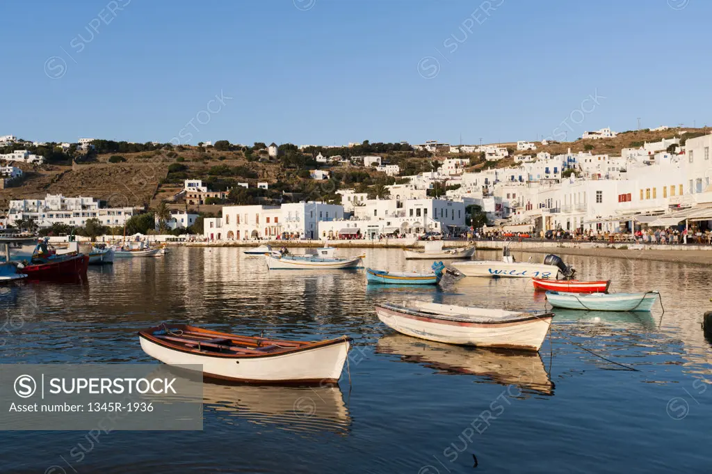 Boats in the sea, Mykonos Town, Mykonos, Cyclades Islands, Greece