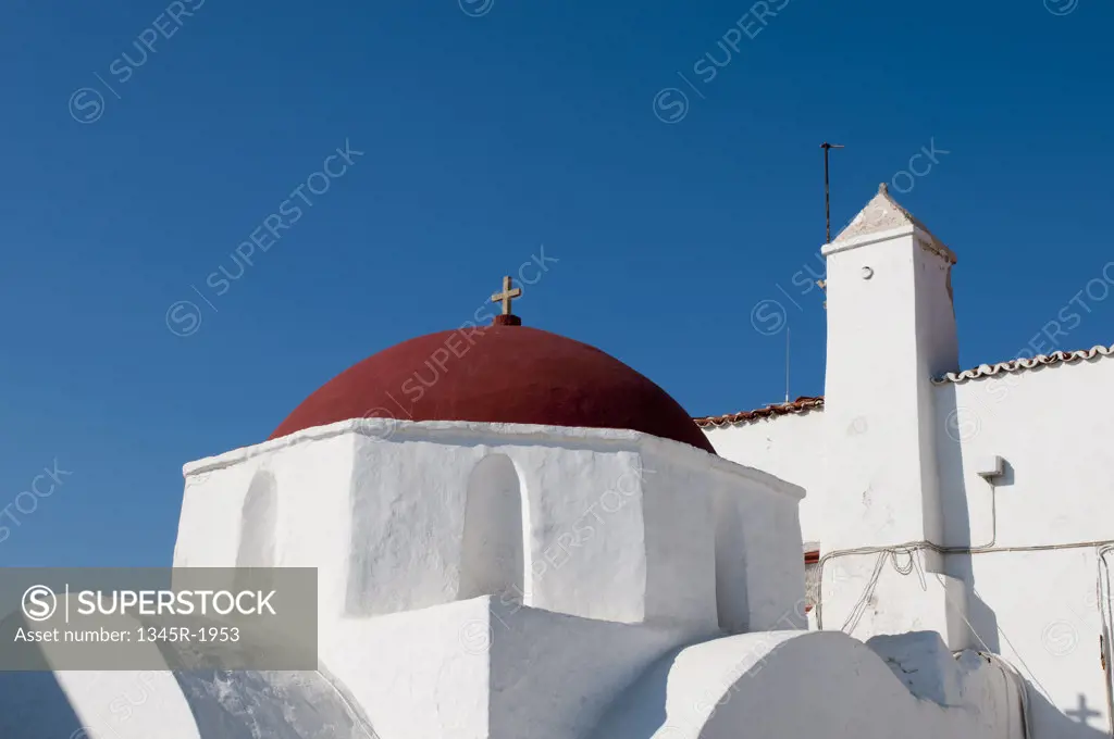Low angle view of a church, Mykonos Town, Mykonos, Cyclades Islands, Greece