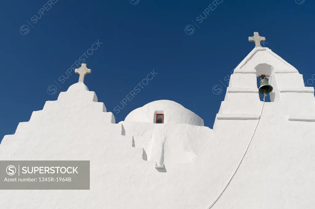 Low angle view of a church, Paraportiani Church, Mykonos Town, Mykonos, Cyclades Islands, Greece