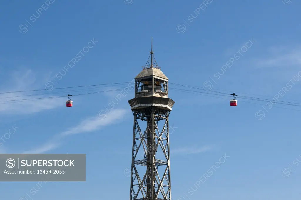 Spain, Barcelona, Cable Car Tower, Torre de Jaume I