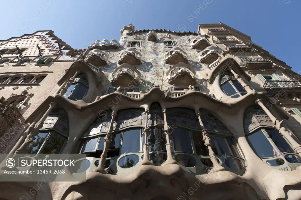 Spain, Barcelona, Passeig de Gracia, Casa Battlo by Antoni Gaudì