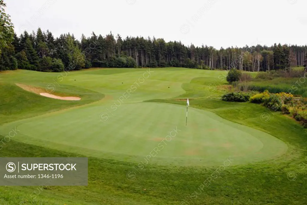 Golf flag in a golf course, Green Gables Golf Course, Prince Edward Island, Canada