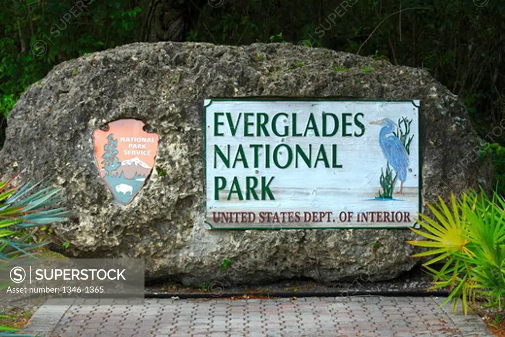 Everglades National Park sign, Florida, USA