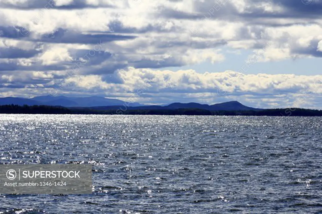 USA, Lake Champlain on Vermont New York state border