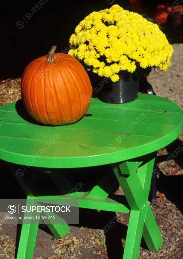 Close-up of a pumpkin on a table