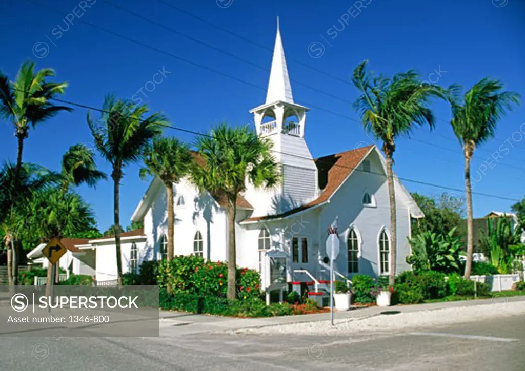 Facade of a church, First Baptist Church, Boca Grande, Florida, USA