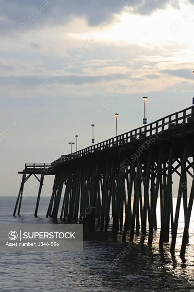 Fishing pier over the sea, Carolina Beach, North Carolina, USA