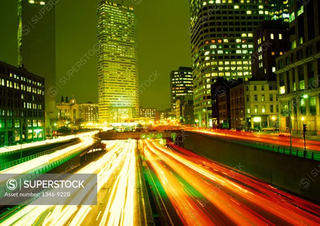 Traffic on a highway, Interstate 95, Boston, Massachusetts, USA