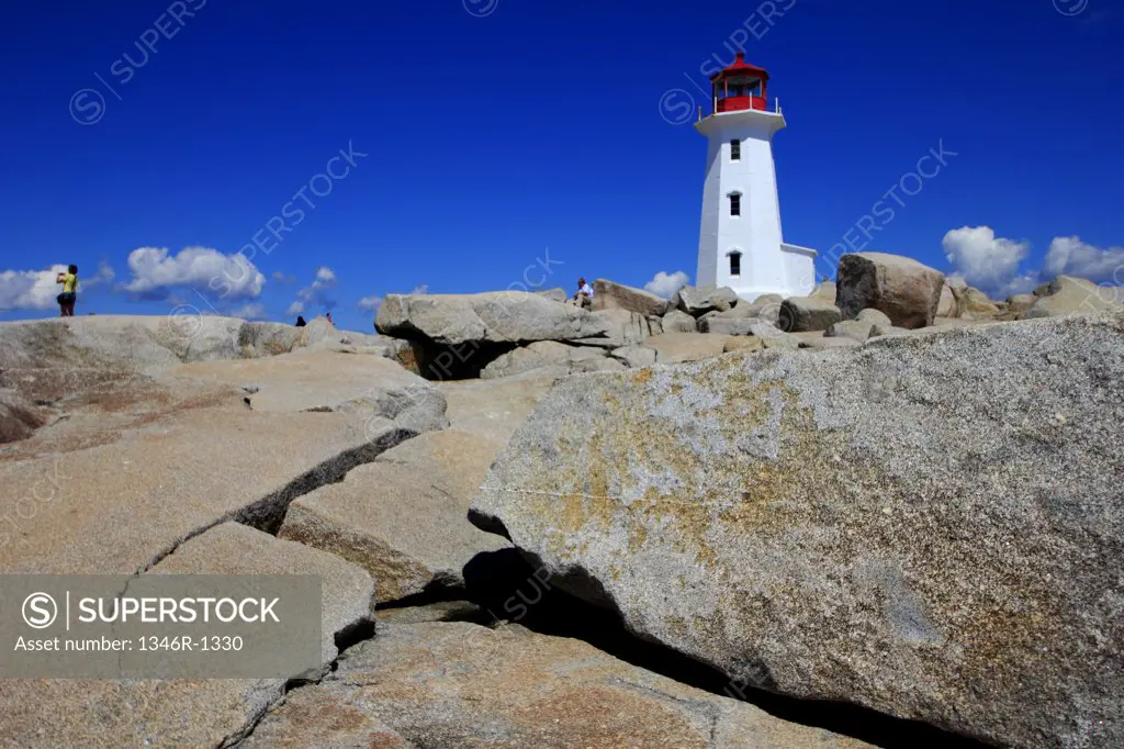 Canada, Nova Scotia, Low angle view of Peggy's Cove Lighthouse