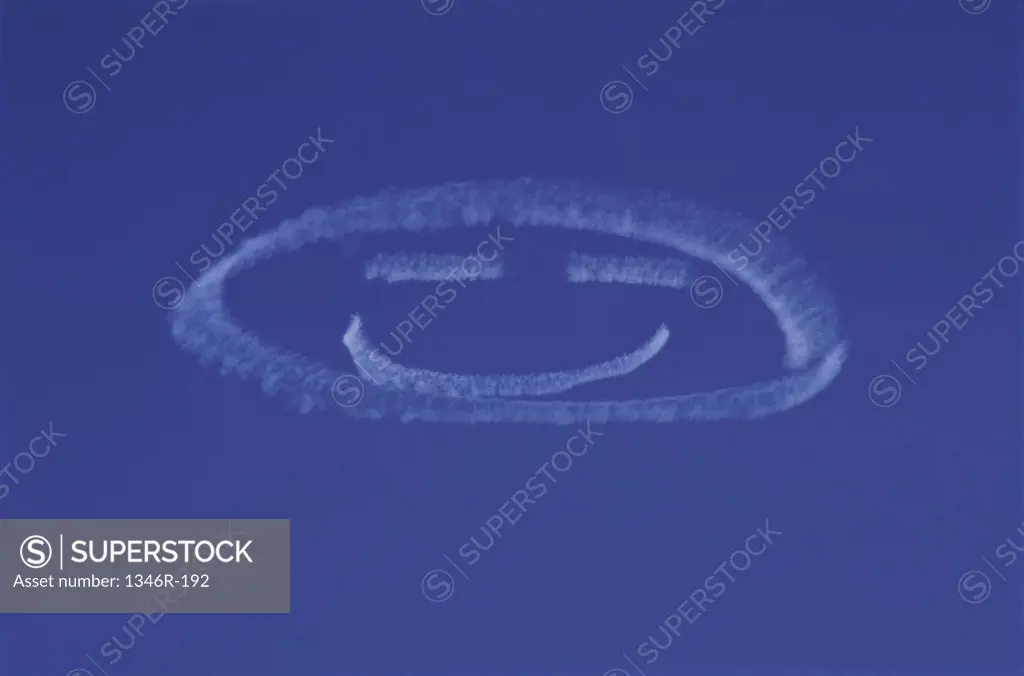 Smiley face created in the sky by skywriting