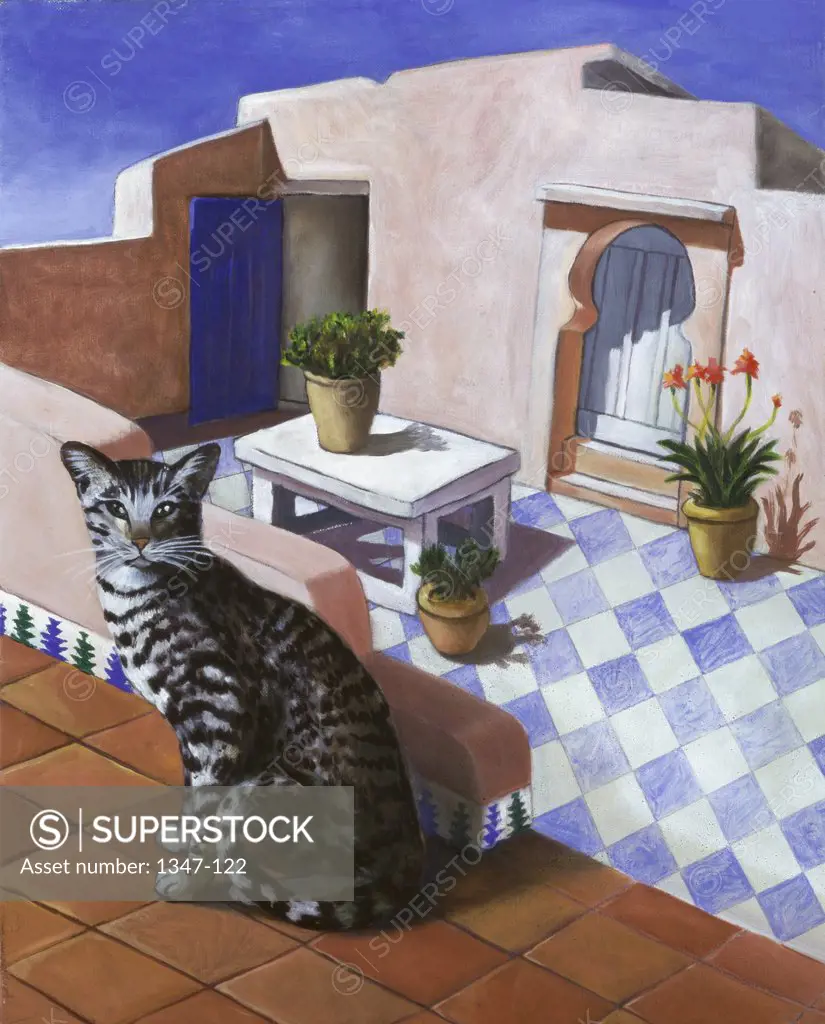Cat Of Morocco 1997 Isy Ochoa (b.1961/French)  Oil on canvas Private Collection 