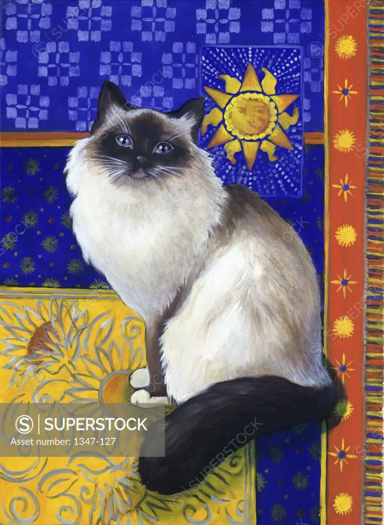 Birman Cat--Series I 1998 Isy Ochoa (b.1961 French) Oil on canvas Private Collection
