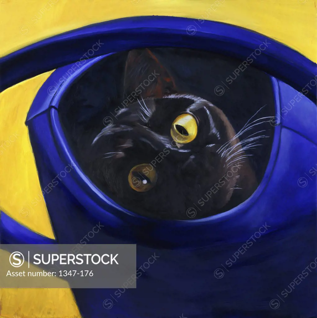 Cat in the Watering Can 1996 Isy Ochoa (b.1961 French) Oil on canvas