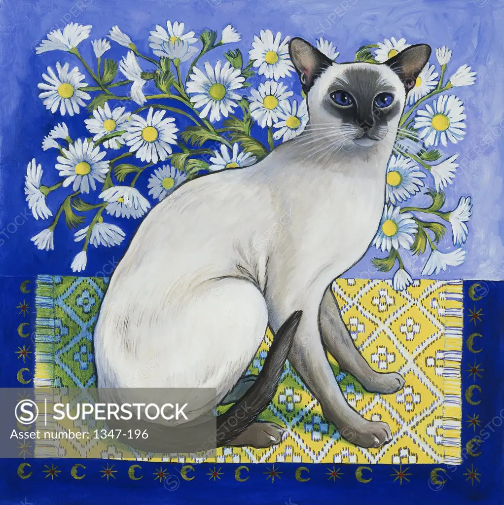 Siamese Cat - Series II 1997 Isy Ochoa (b.1961 French) Oil on canvas
