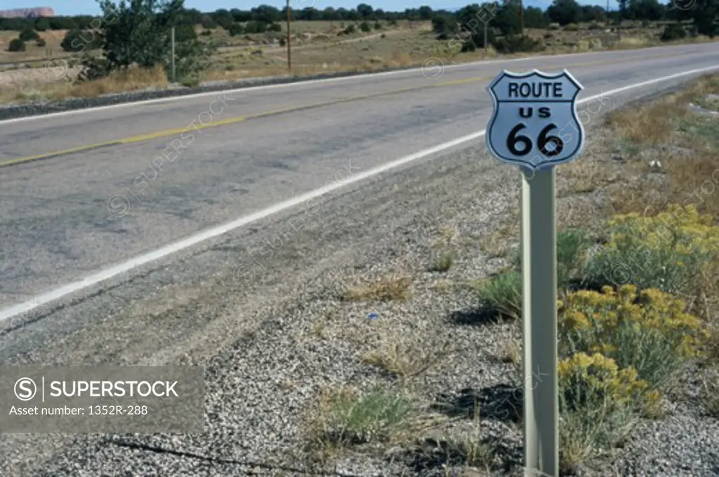 Sign of Route 66, Arizona, USA