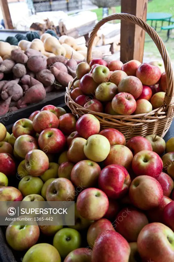 Apples at a market stall