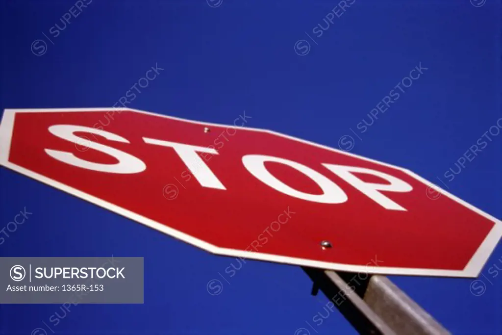 Low angle view of a stop sign