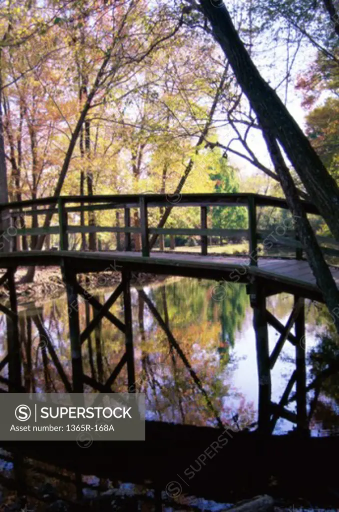 Footbridge at Silver Lake Park, Dover, Delaware, USA