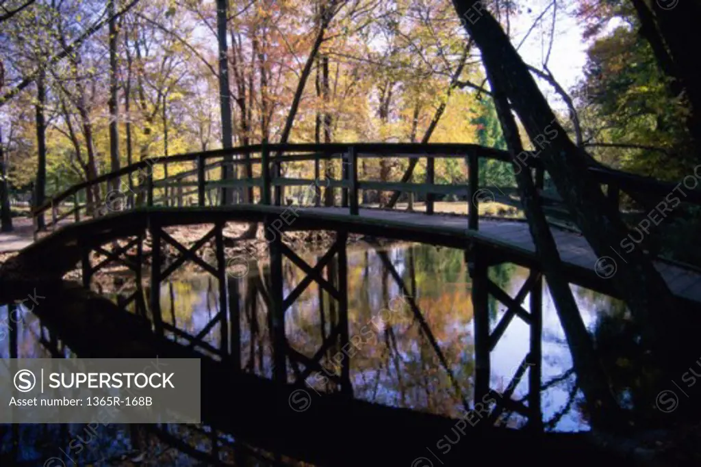Footbridge at Silver Lake Park, Dover, Delaware, USA