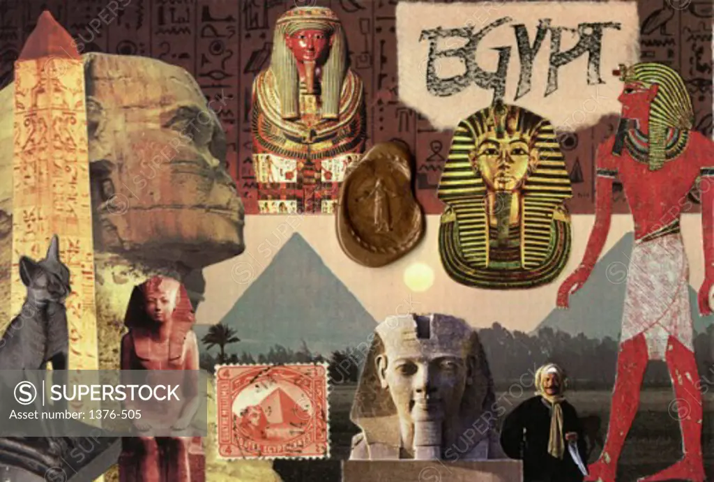 Land of the Pharaohs Gerry Charm (20th C.) Collage