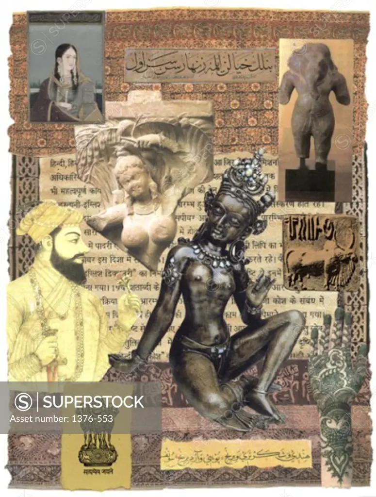 Civilizations Series: Ancient India 2004 Gerry Charm (20th C. American) Collage