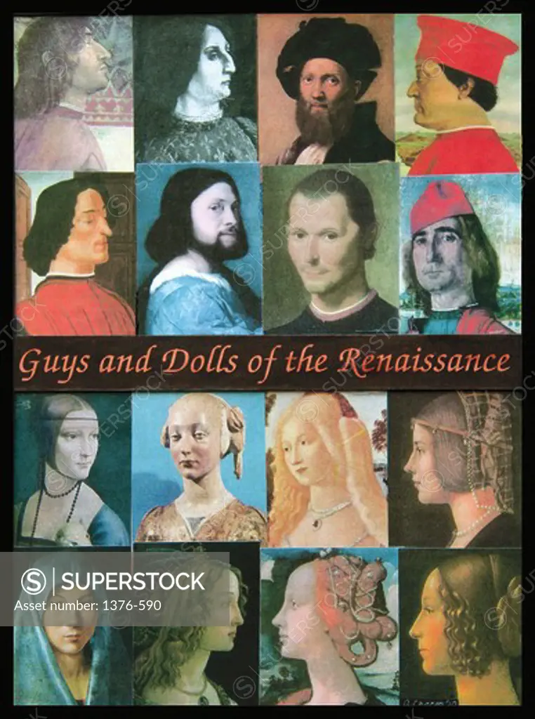 Female and male renaissance portraits