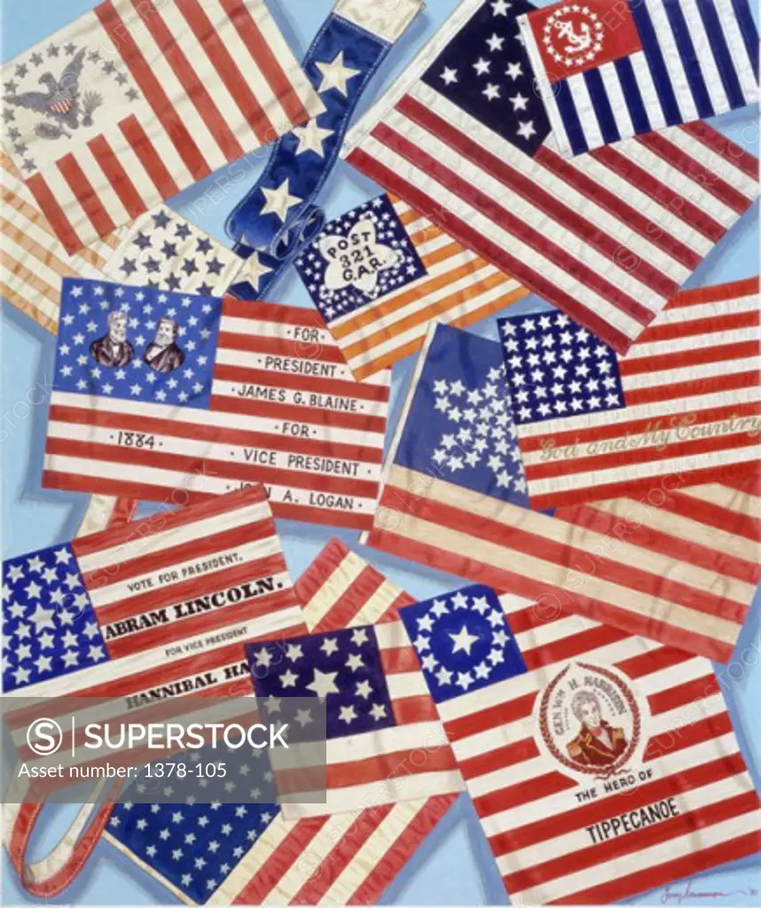 Stars & Stripes 2001Jerry Grossman (20th C./American)Watercolor 