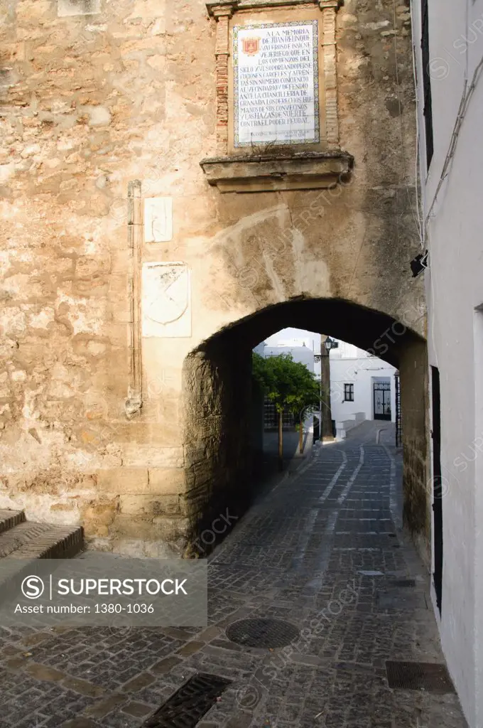 Archway in a town, Vejer De La Frontera, Cadiz Province, Andalusia, Spain
