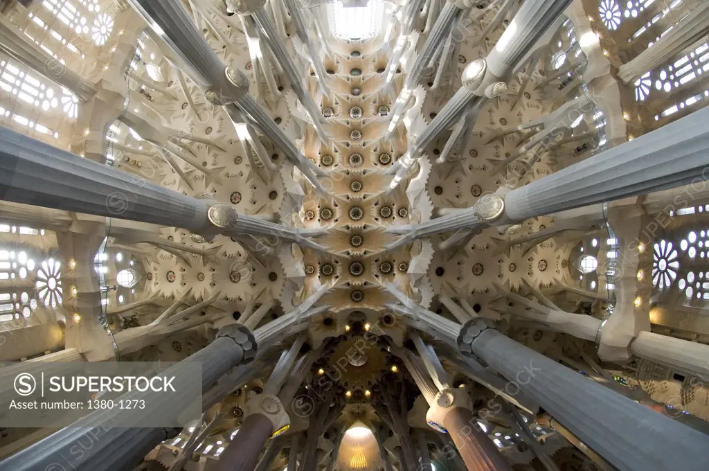 Spain, Catalonia, Barcelona, Architectural details of Sagrada Familia