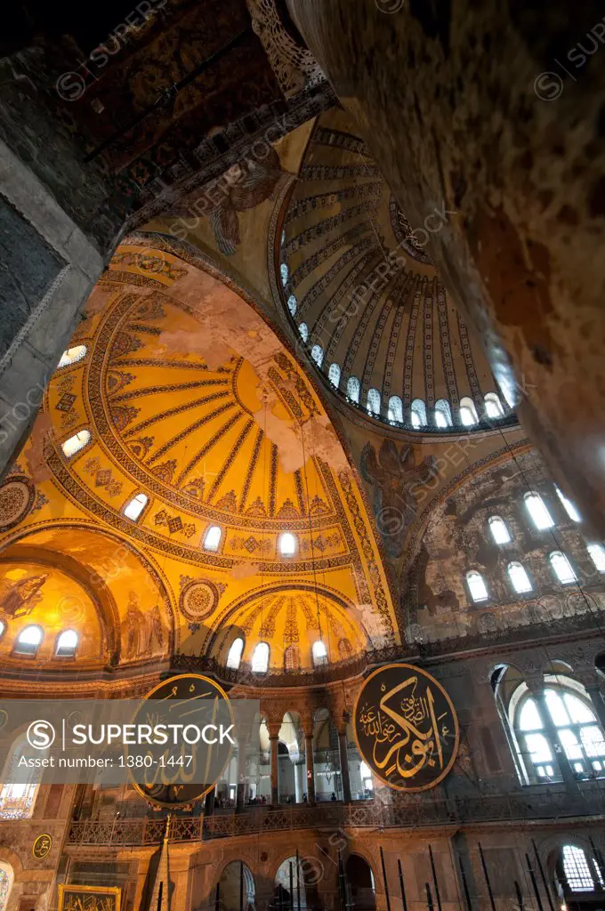 Interiors of a museum, Aya Sofya, Istanbul, Turkey