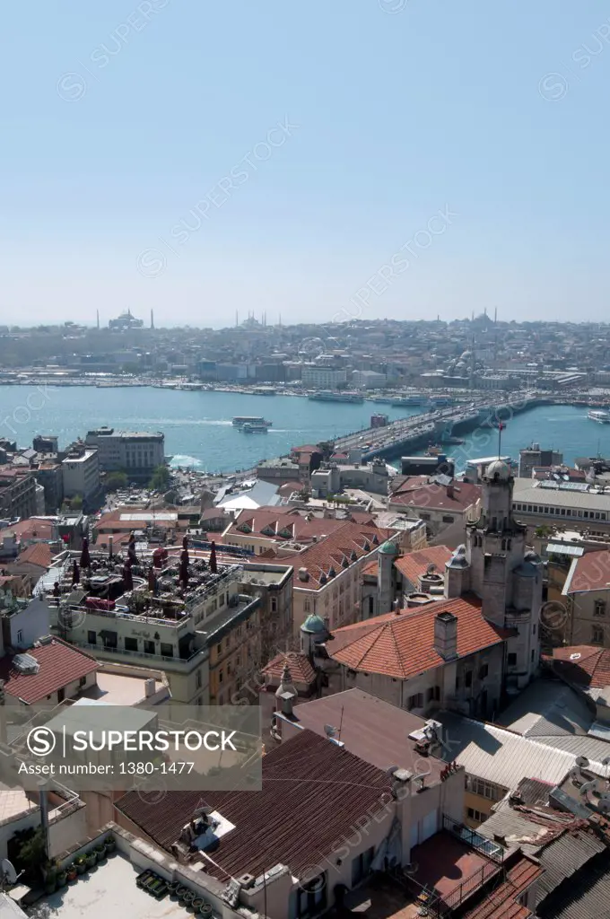 City view from Galata Tower, Istanbul, Turkey