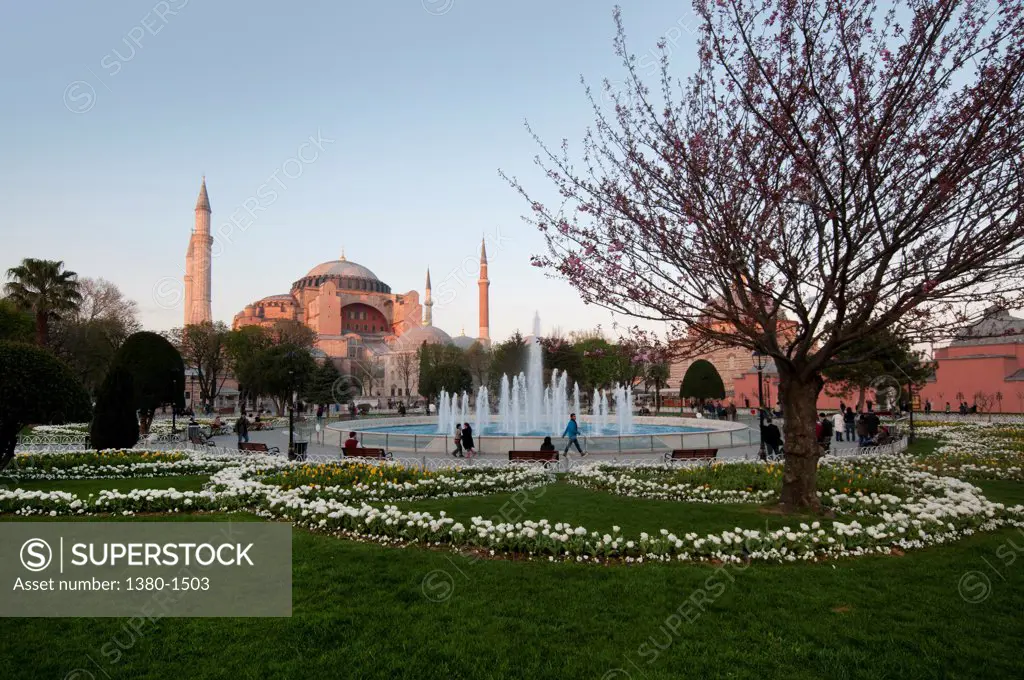 Fountain in front of a mosque, Blue Mosque, Istanbul, Turkey