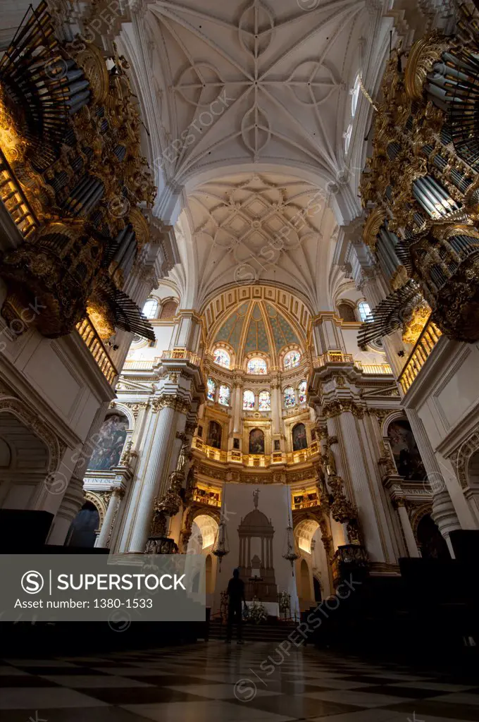Interiors of the Granada Cathedral, Granada, Andalusia, Spain