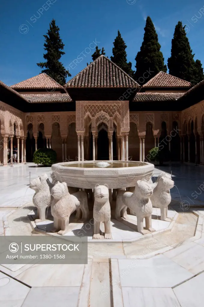 Court of the Lions in Alhambra, Granada, Andalusia, Spain