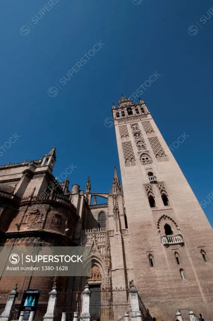 Low angle view of the Seville Cathedral, Seville, Andalusia, Spain