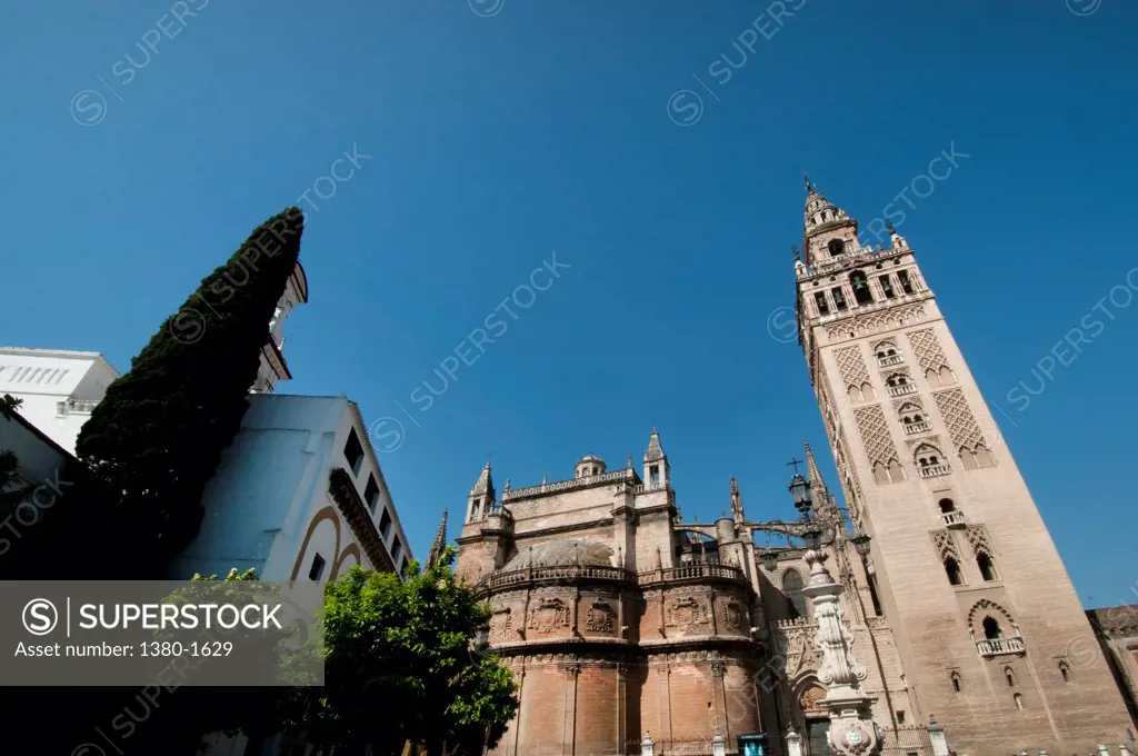Low angle view of the Seville Cathedral, Seville, Andalusia, Spain
