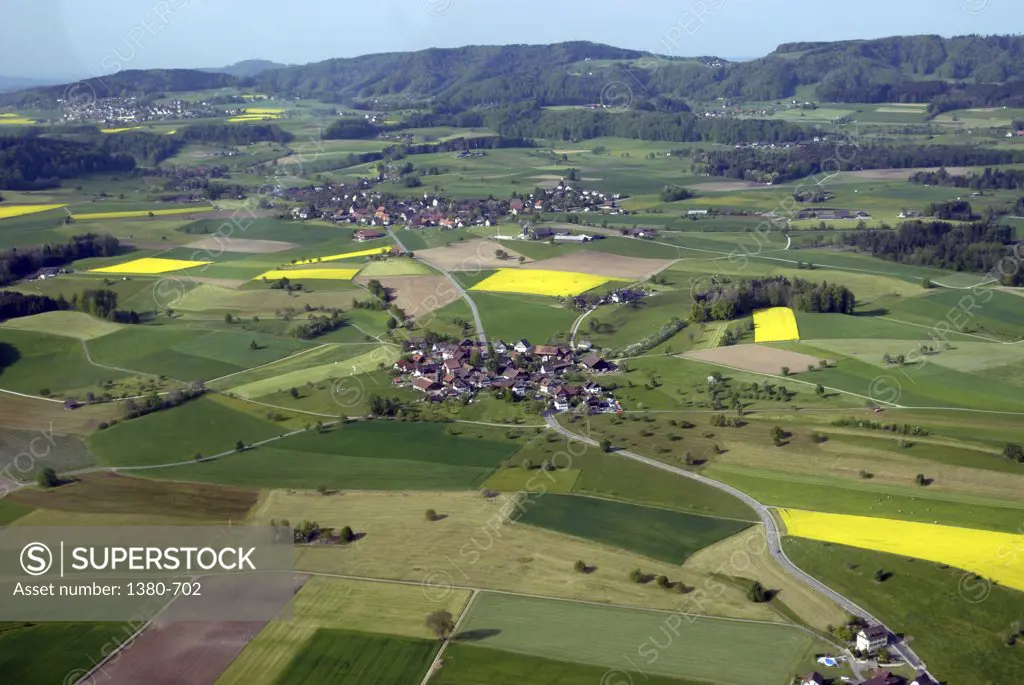 Aerial view of a landscape, Zug, Switzerland