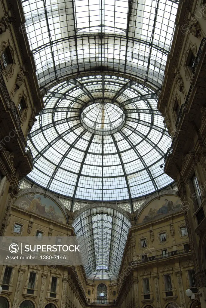 Interior of a shopping mall, Galleria Vittorio Emanuele II, Milan, Lombardy, Italy
