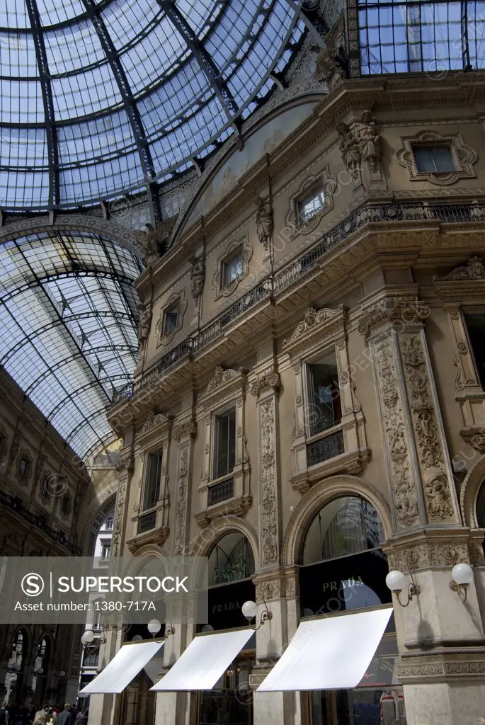 Interior of a shopping mall, Galleria Vittorio Emanuele II, Milan, Lombardy, Italy