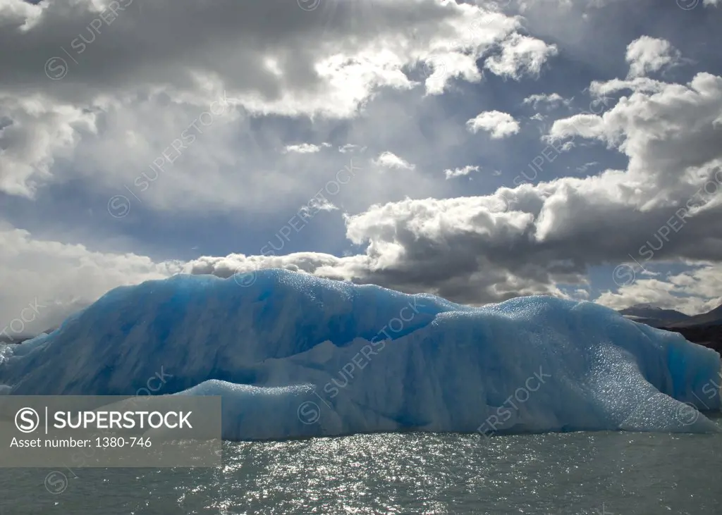 Icebergs floating on water, El Calafate, Patagonia, Argentina