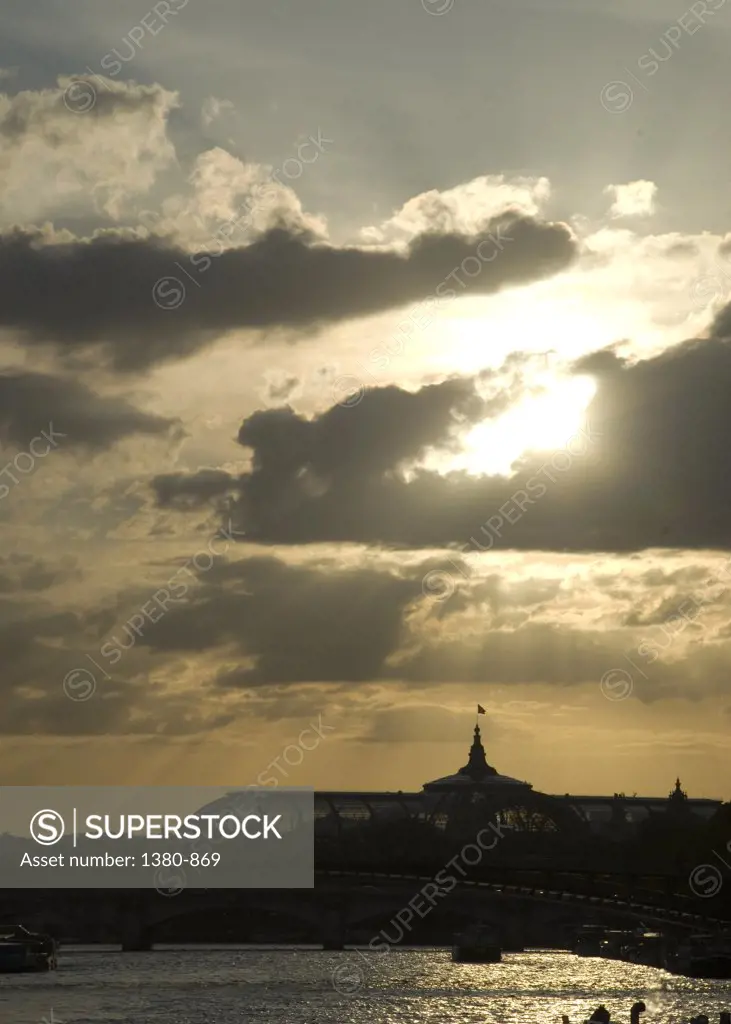 Silhouette of a building, Grand Palais, Paris, France