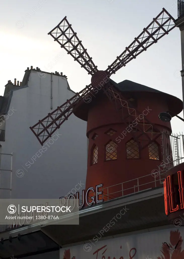 Low angle view of a nightclub, Moulin Rouge, Montmartre, Paris, France